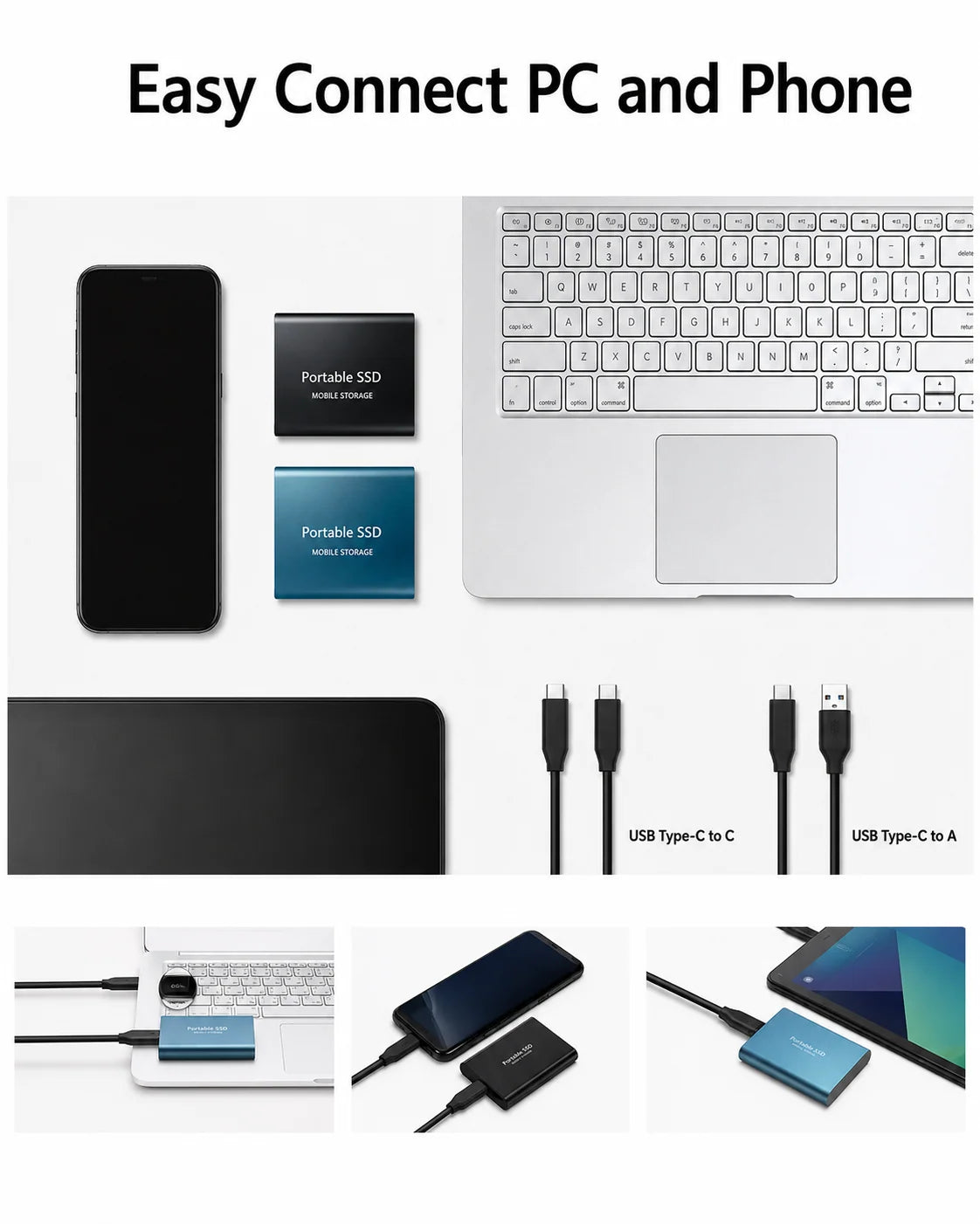 External SSD 128TB High-Speed USB-C Portable Storage