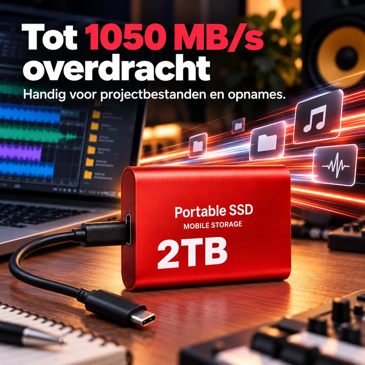 External SSD 2TB USB-C Up to 1050 MB/s