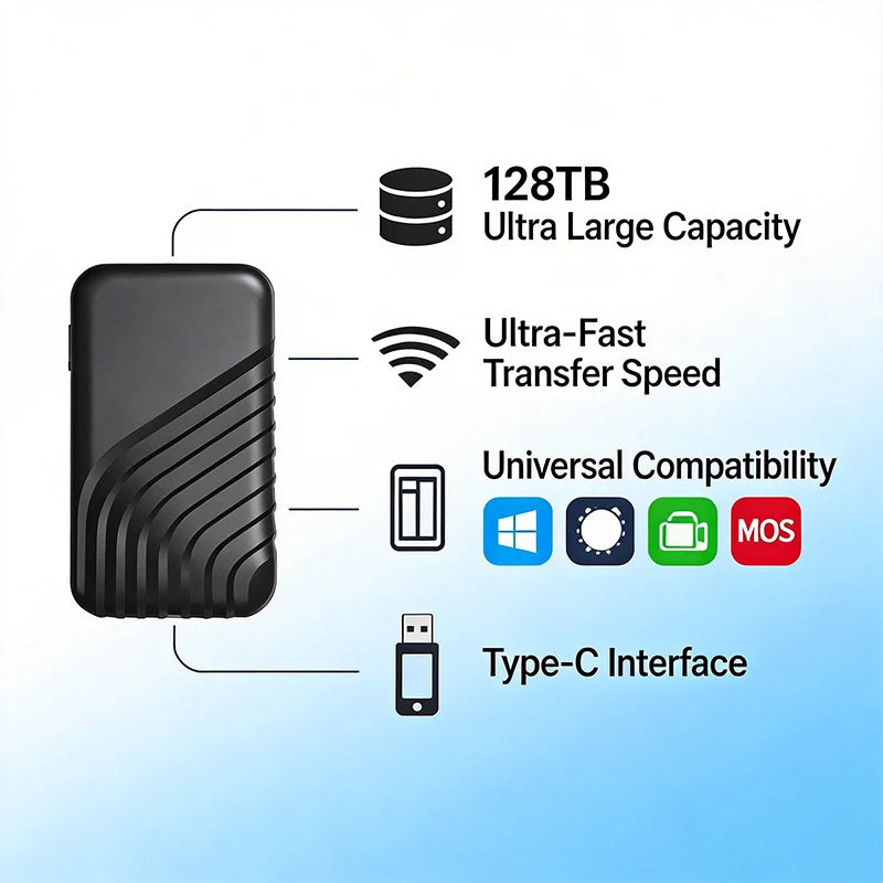External SSD Portable USB-C USB 3.1