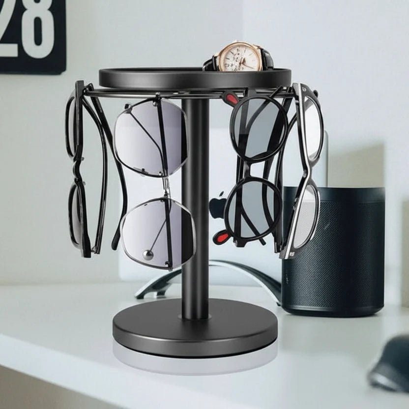 Eyeglasses Organizer 360° Rotating Metal Space-Saving Stand