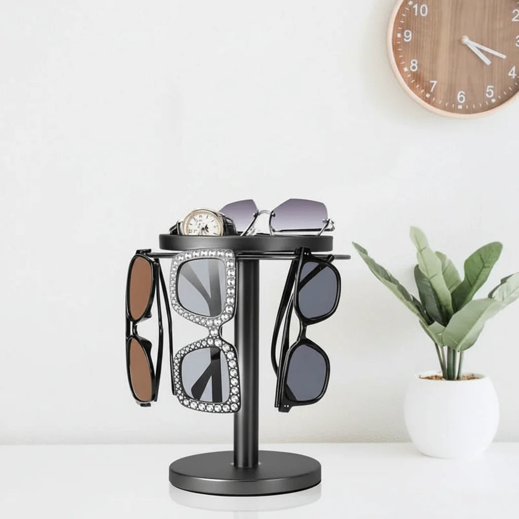 Eyeglasses Organizer 360° Rotating Metal Space-Saving Stand