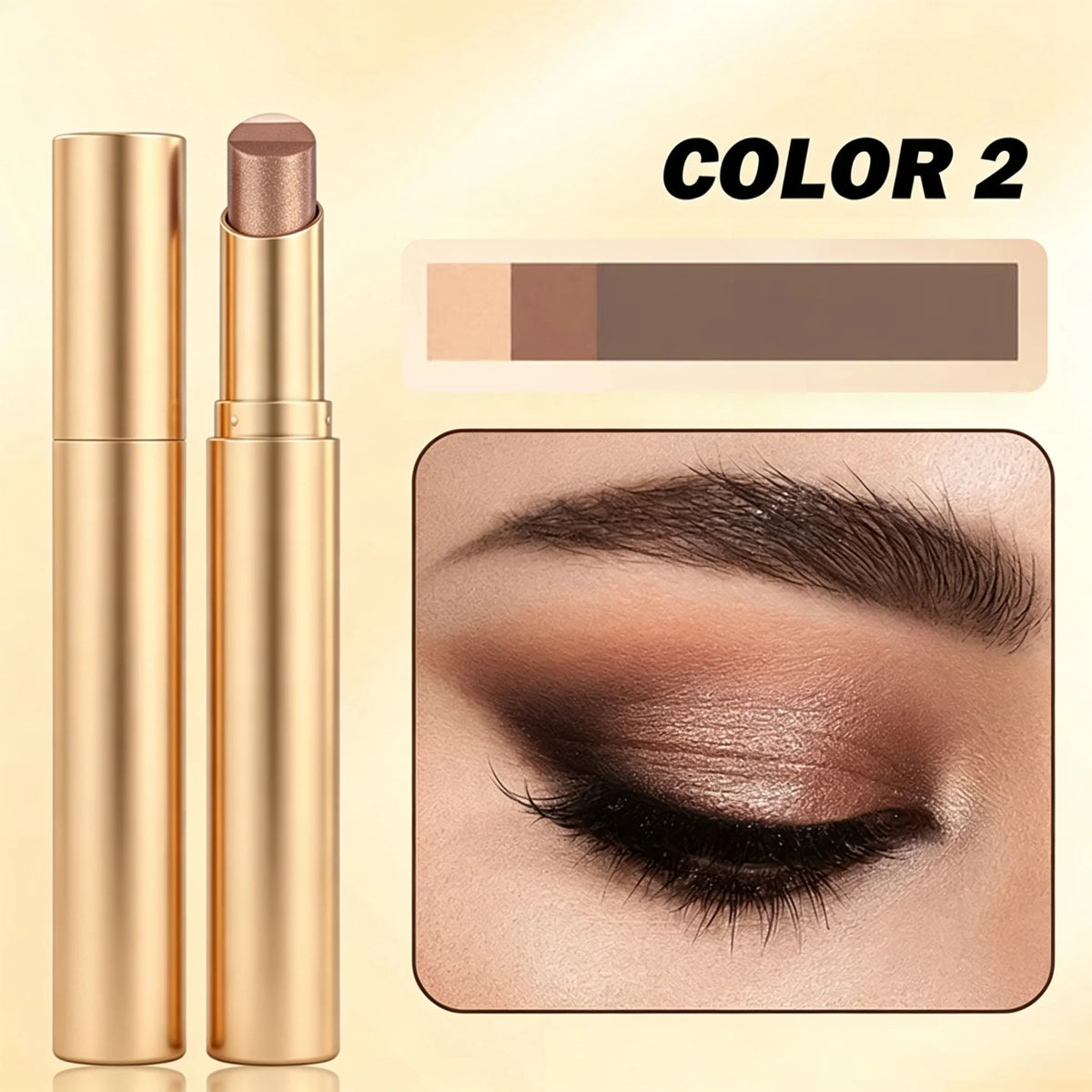Eyeshadow Stick 3-In-1 Waterproof Long-Wear Formula