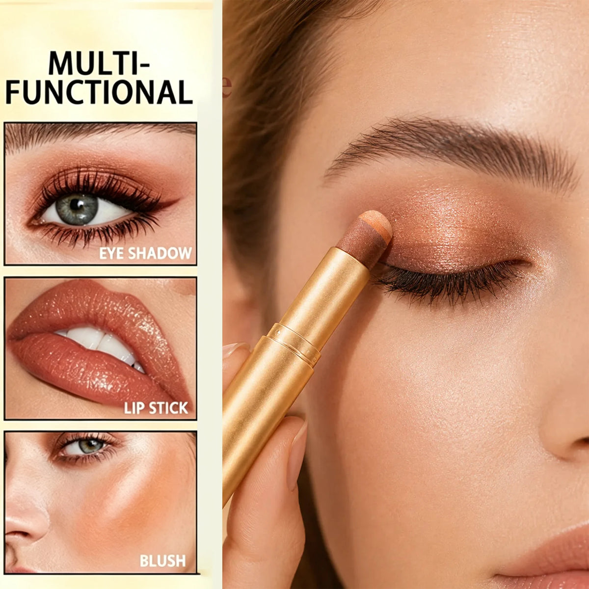Eyeshadow Stick 3-In-1 Waterproof Long-Wear Formula