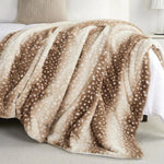 Faux Fur Blanket Reversible Plush Deer Pattern