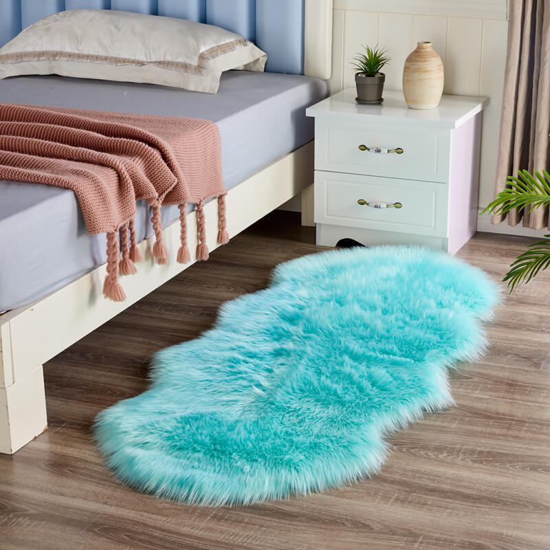 Faux Fur Rug Long-Pile Soft Non-Slip Backing