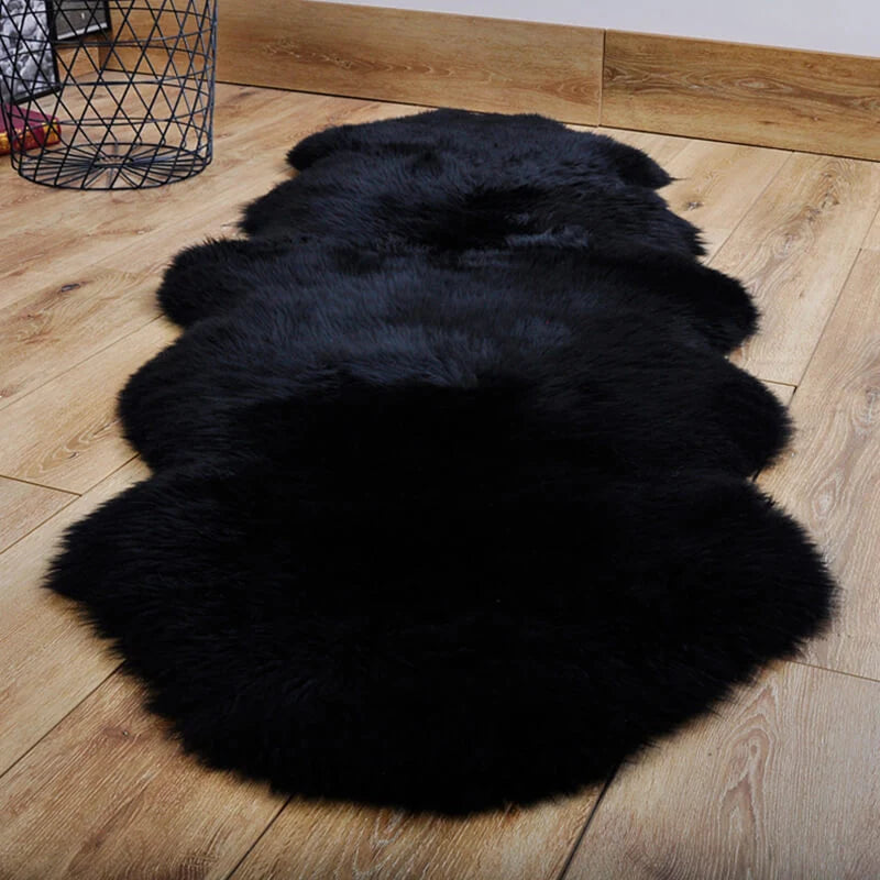 Faux Fur Rug Long-Pile Soft Non-Slip Backing