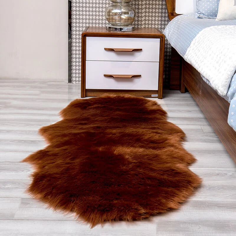 Faux Fur Rug Long-Pile Soft Non-Slip Backing