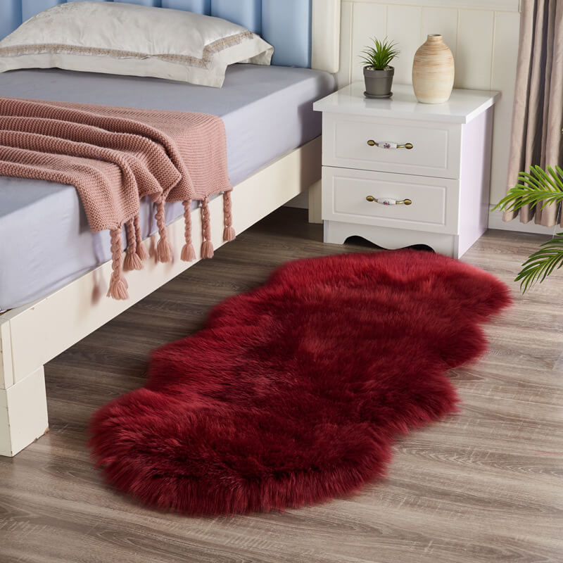 Faux Fur Rug Long-Pile Soft Non-Slip Backing