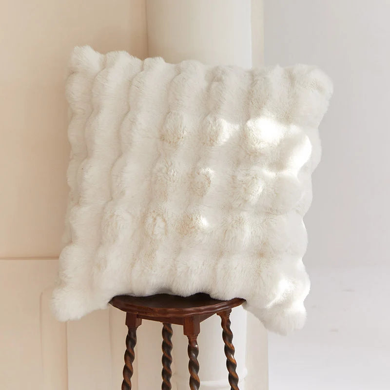 Faux Fur Throw Blanket Soft Insulating Wave Texture