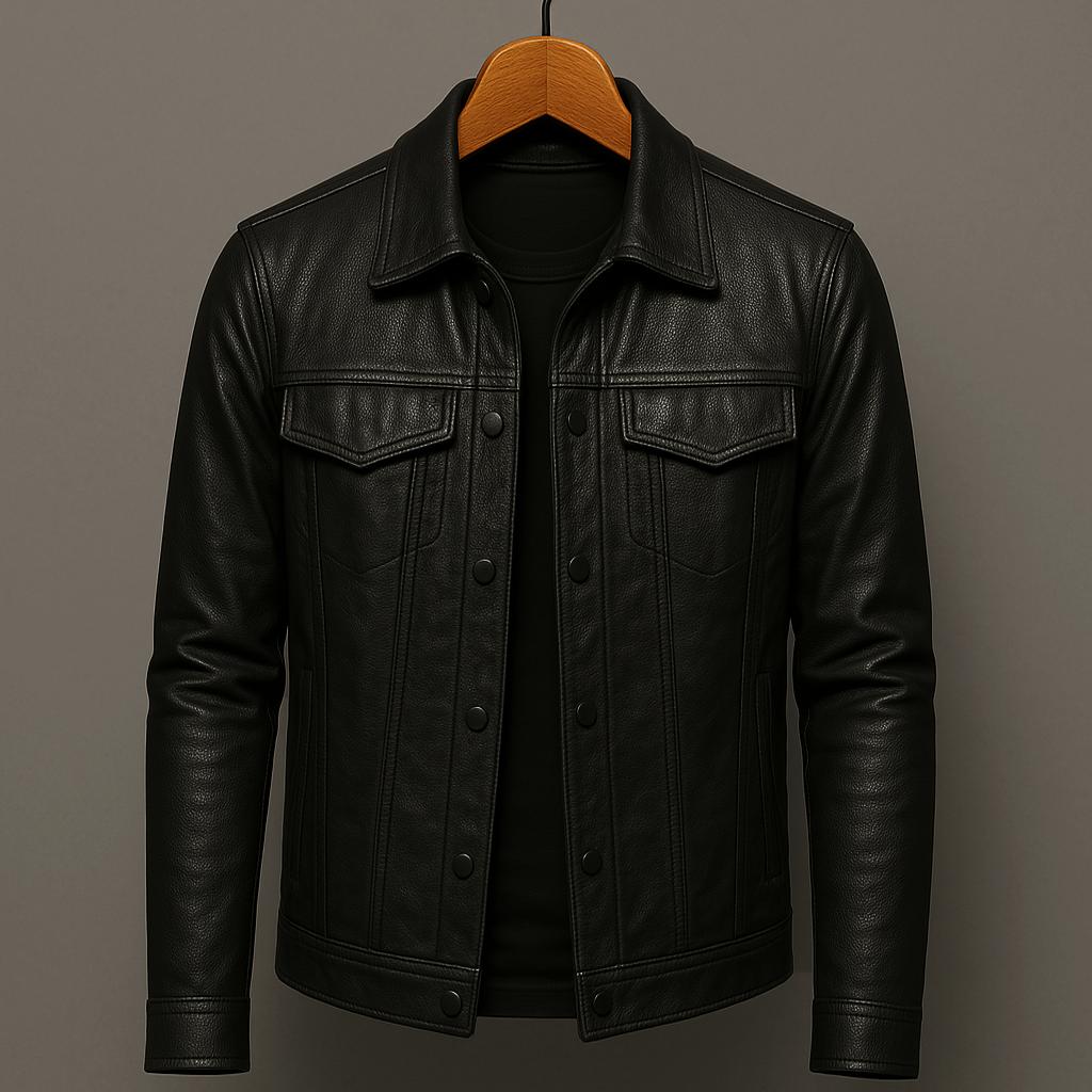 Faux Leather Jacket Classic Biker Style Asymmetrical Zipper