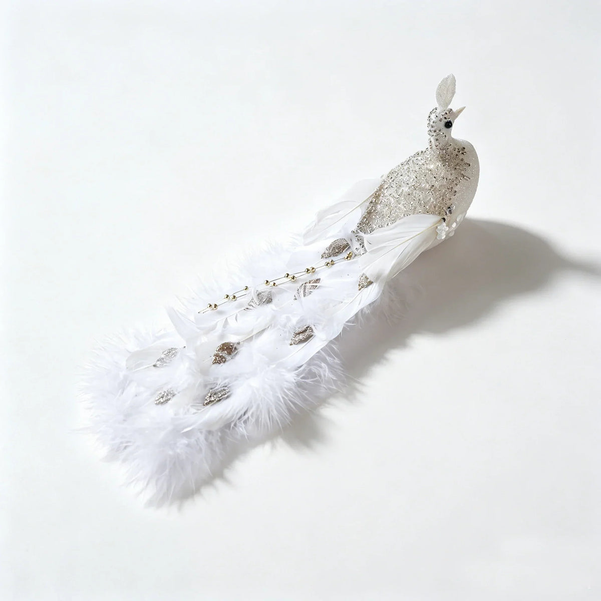 Feather Decoration Sparkling Sequin Accents