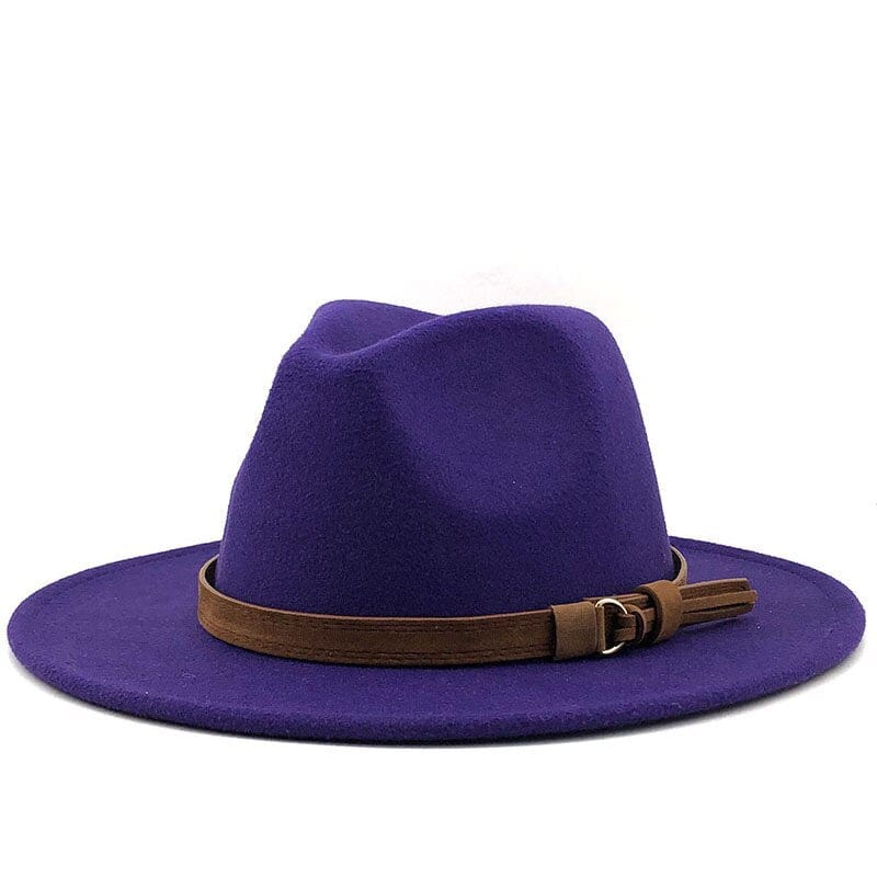 Fedora Hat Cotton & Wool Sun Protection Leather Band