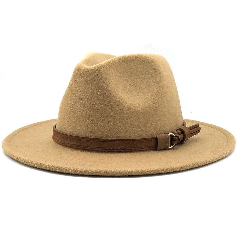 Fedora Hat Cotton & Wool Sun Protection Leather Band