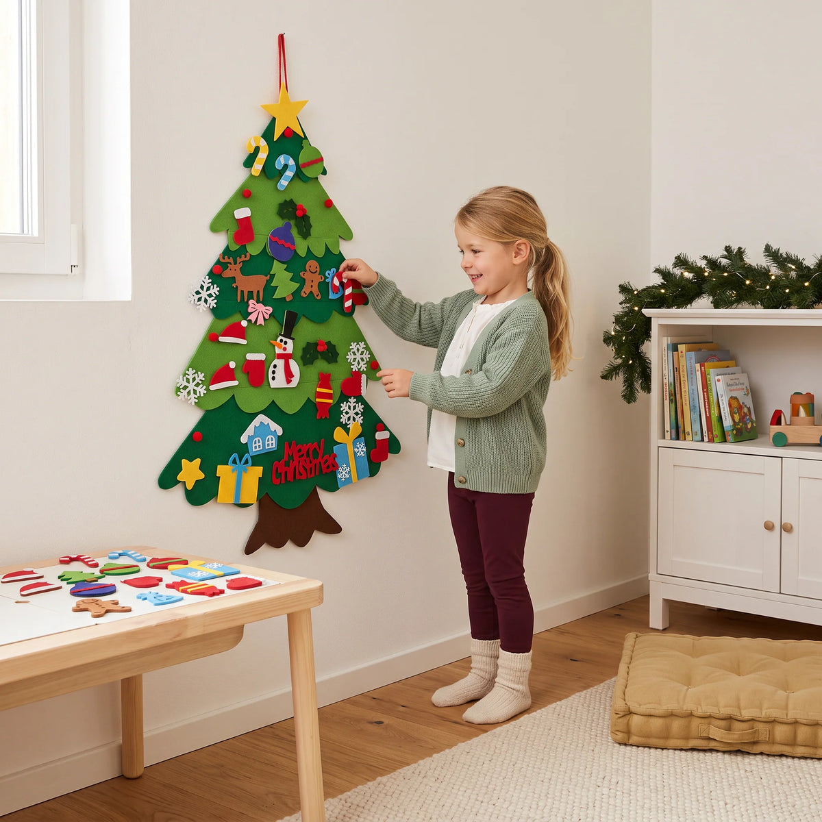Felt Christmas Tree Removable Reusable Ornaments