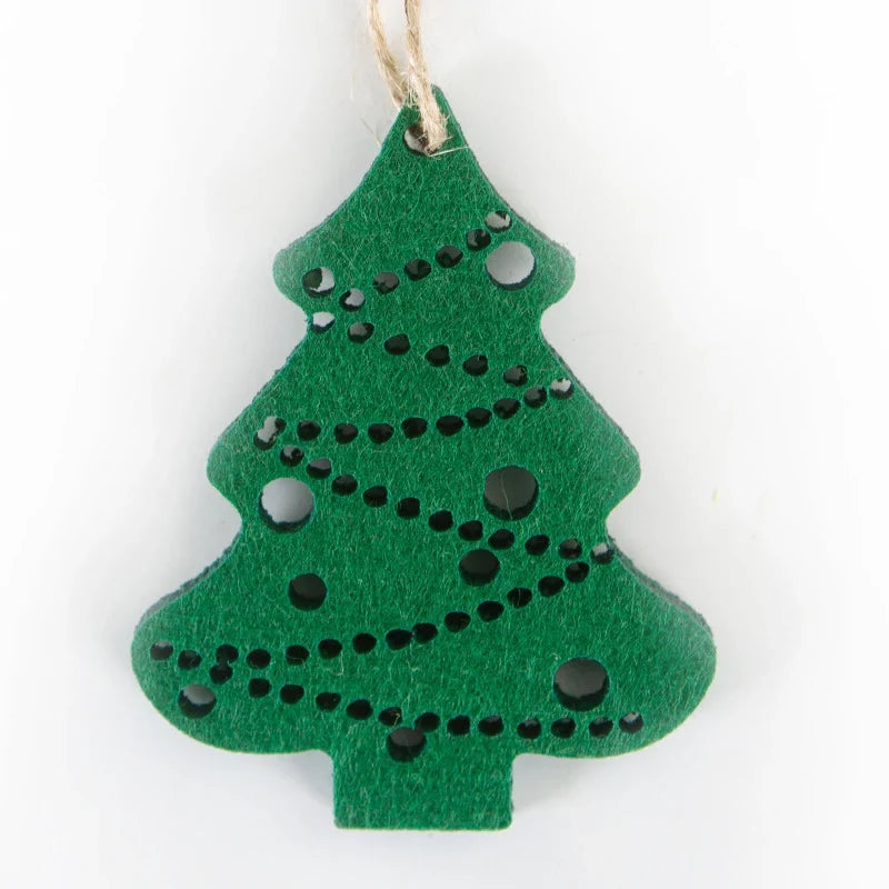 Felt Star Ornament Intricate Motif Hanging Cord