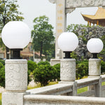 Fence Post Light Frosted Globe Stainless Steel Weather-Resistant Base