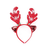 Festive Headband Santa Figurines & Sparkle Accents