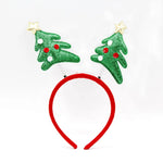 Festive Headband Santa Figurines & Sparkle Accents