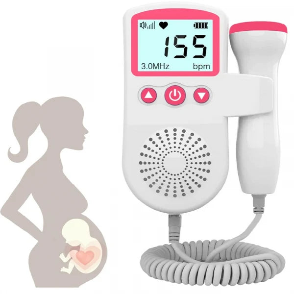 Fetal Doppler Monitor Portable Battery-Powered LCD Display