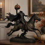 Figurine Polyresin Horse Rider With Pumpkin