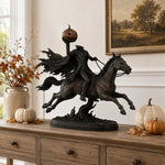 Figurine Polyresin Horse Rider With Pumpkin