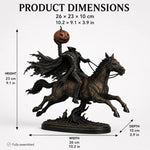 Figurine Polyresin Horse Rider With Pumpkin