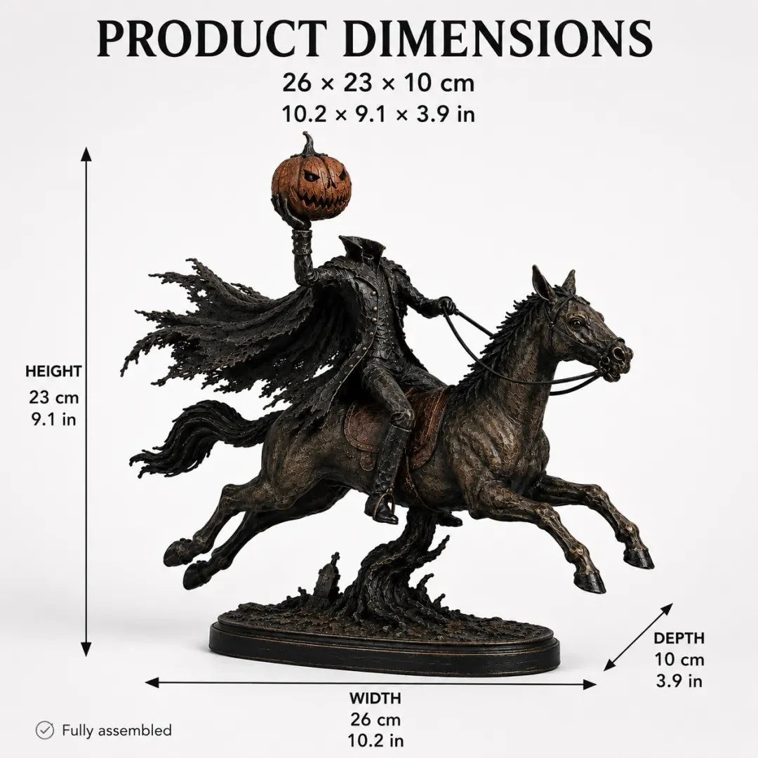 Figurine Polyresin Horse Rider With Pumpkin