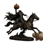 Figurine Polyresin Horse Rider With Pumpkin