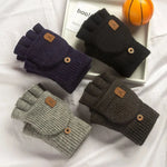 Fingerless Gloves Touchscreen Compatible Soft Acrylic Knit
