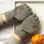 Fingerless Gloves Touchscreen Compatible Soft Acrylic Knit