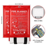 Fire Blanket EN 1869 Certified Fiberglass Reusable Wall-Mount Pouch