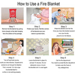 Fire Blanket Fiberglass 100 x 100 cm Wall-Mount Pouch