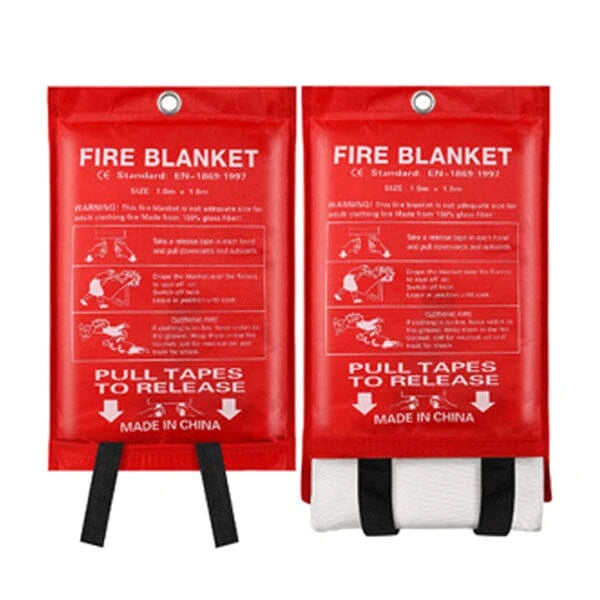 Fire Blanket Fiberglass 100 x 100 cm Wall-Mount Pouch