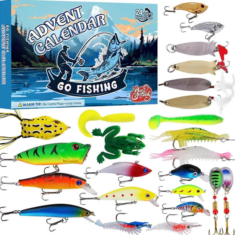 Fishing Advent Calendar 24-Day Assorted Tackle Set