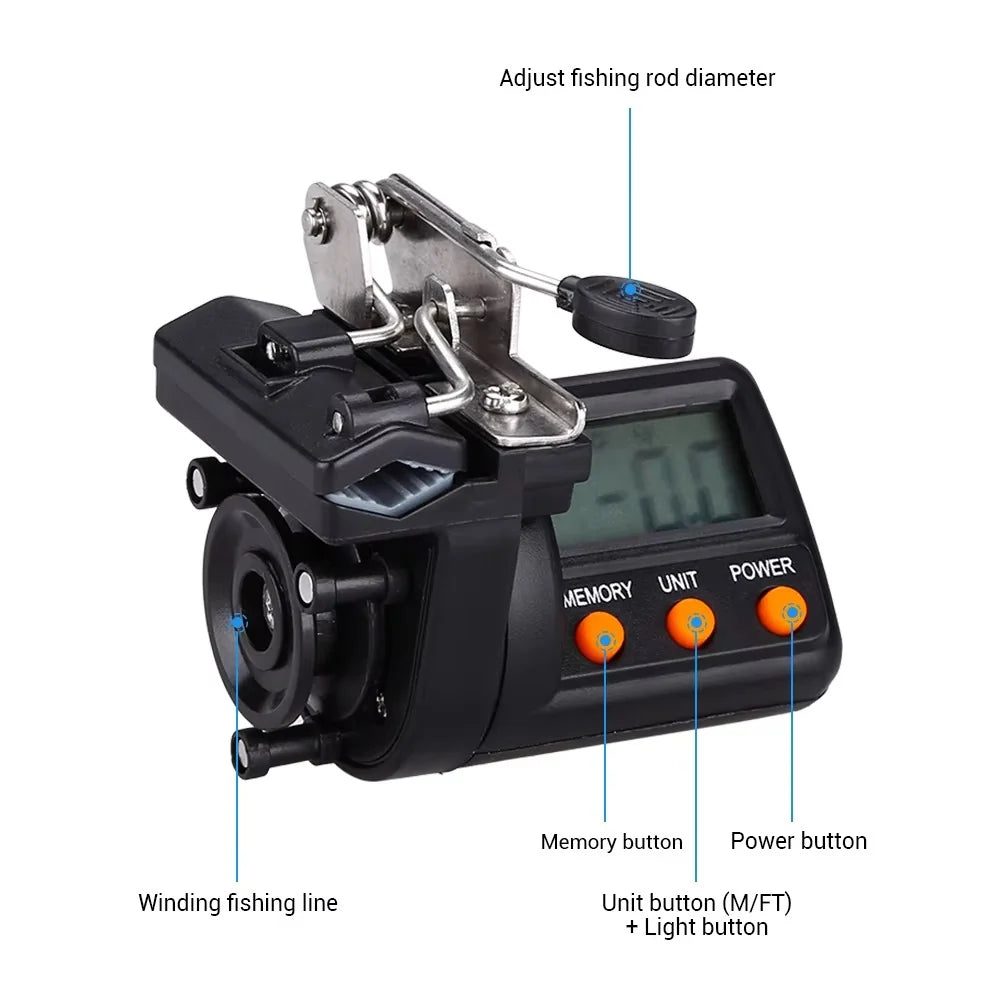 Fishing Line Counter Clip-On LED Display & Memory