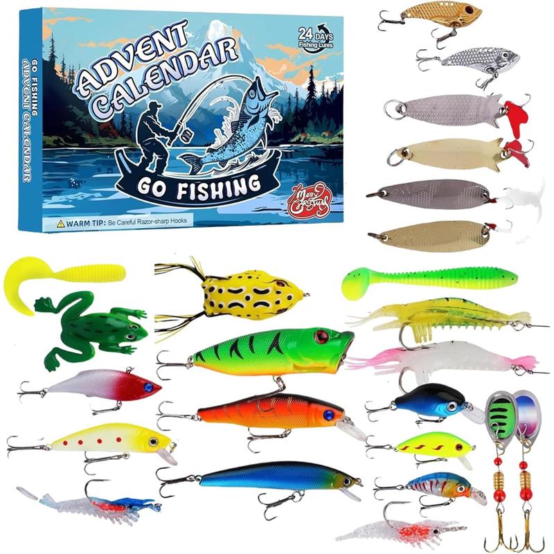 Fishing Lure Advent Calendar 24-Day Assorted Lure Set