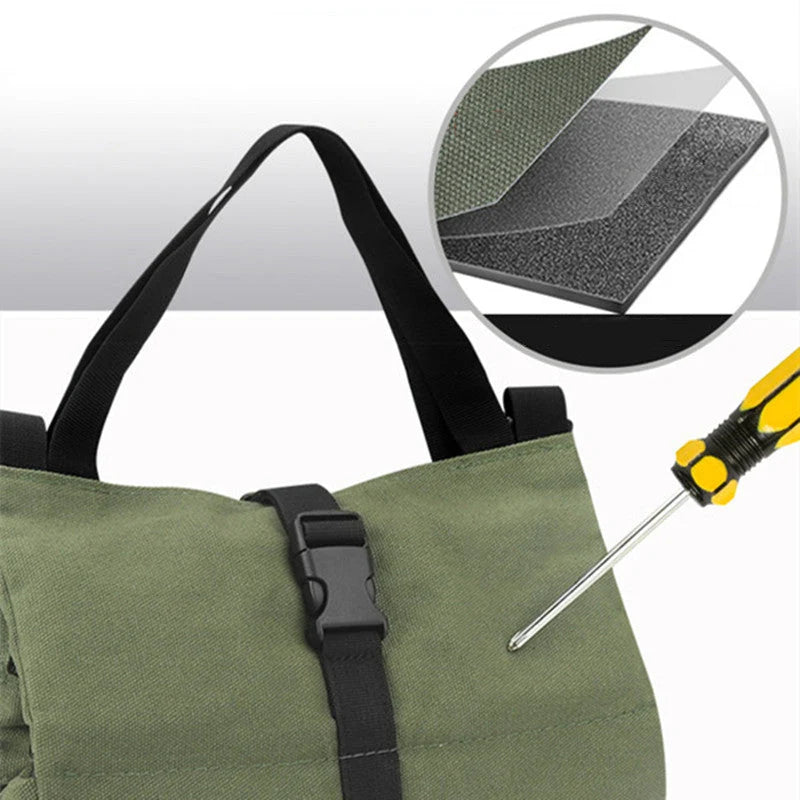 Fishing Reel Storage Bag Thick Canvas Grid Organizer Zippered