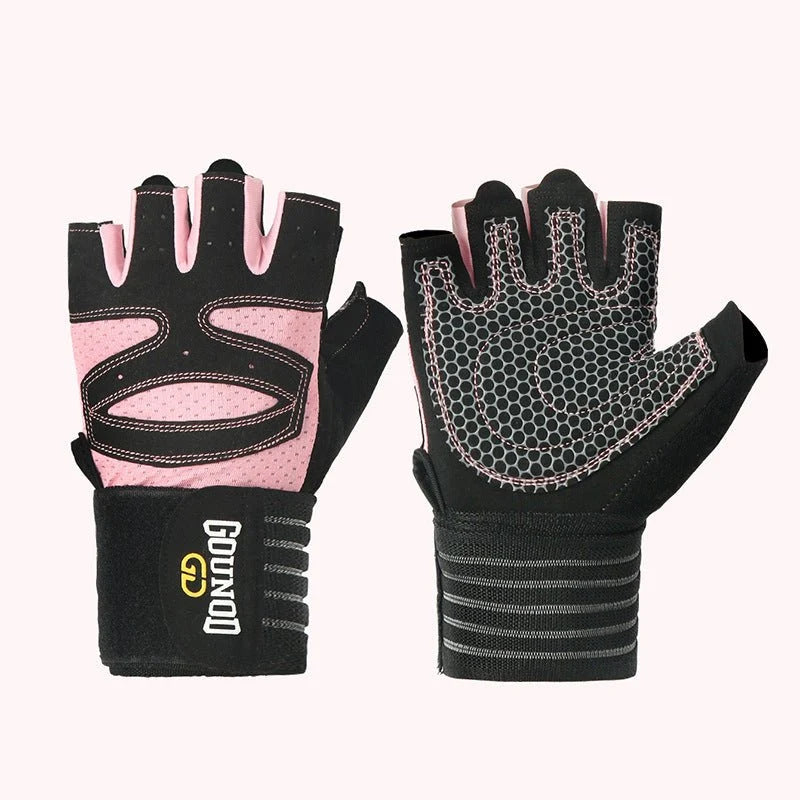 Fitness Gloves Non-Slip Grip Breathable Mesh Comfortable Fit