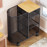 Fitness Storage Cart Yoga Mat Compartment Mesh Shelves & Drawer