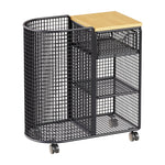Fitness Storage Cart Yoga Mat Compartment Mesh Shelves & Drawer