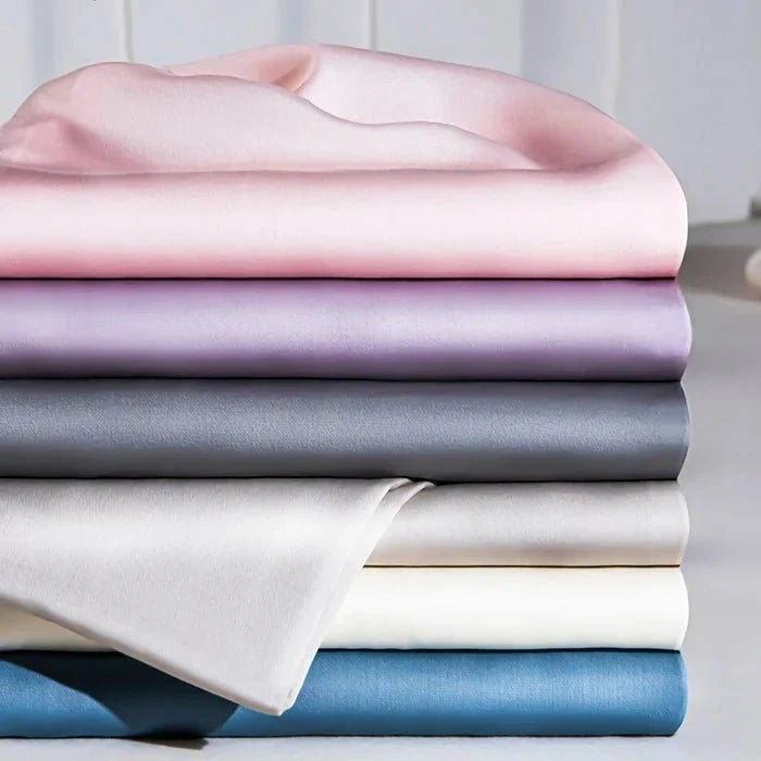 Fitted Sheet Cooling Ice Silk Satin All-Around Elastic Fit