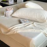 Fitted Sheet Set Velvety Microfiber Wrinkle-Resistant
