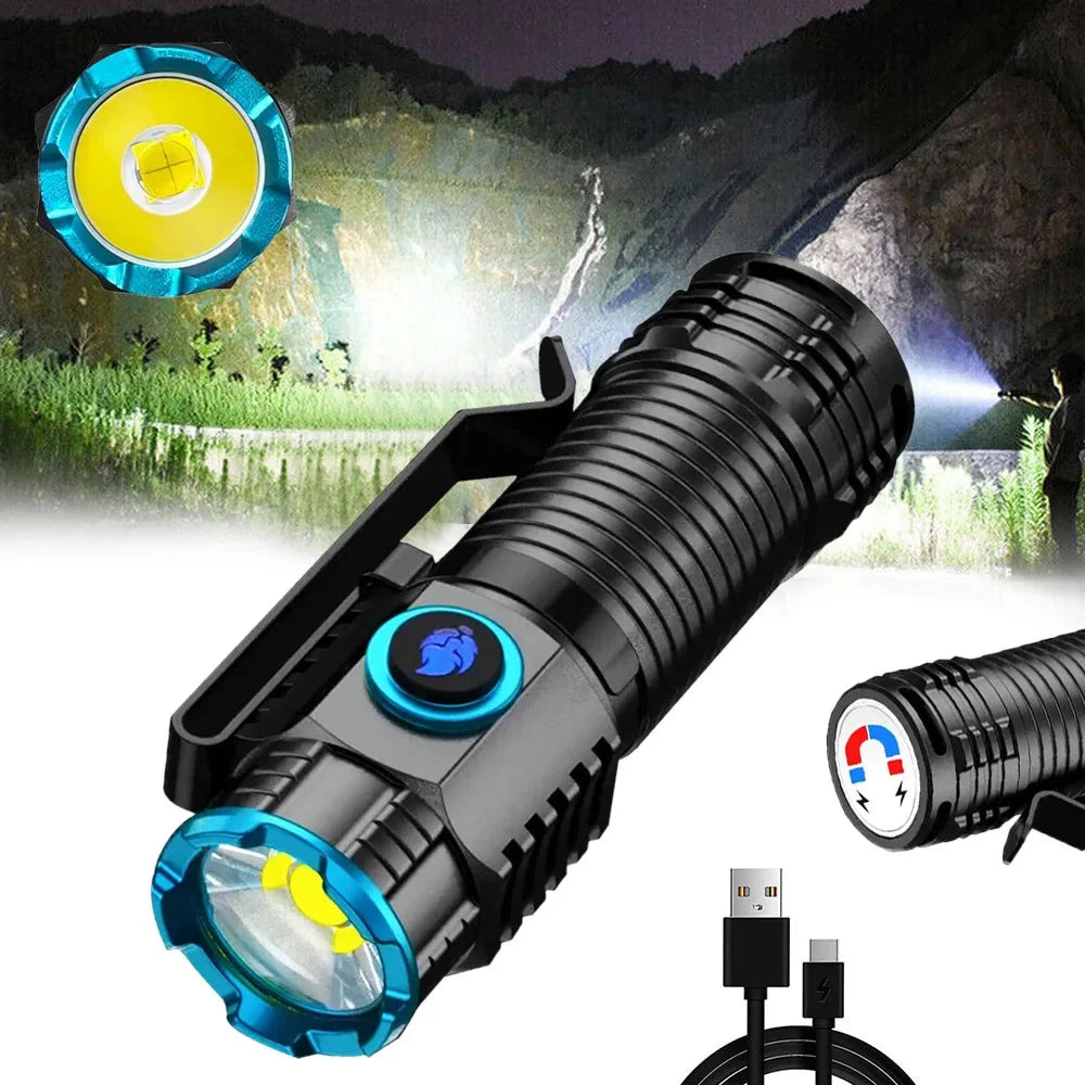 Flashlight Compact Rechargeable 1000 Lumens Magnetic Clip