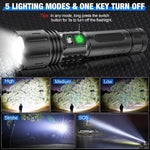 Flashlight Tactical 100,000 Lumens USB-C Rechargeable & Power Bank
