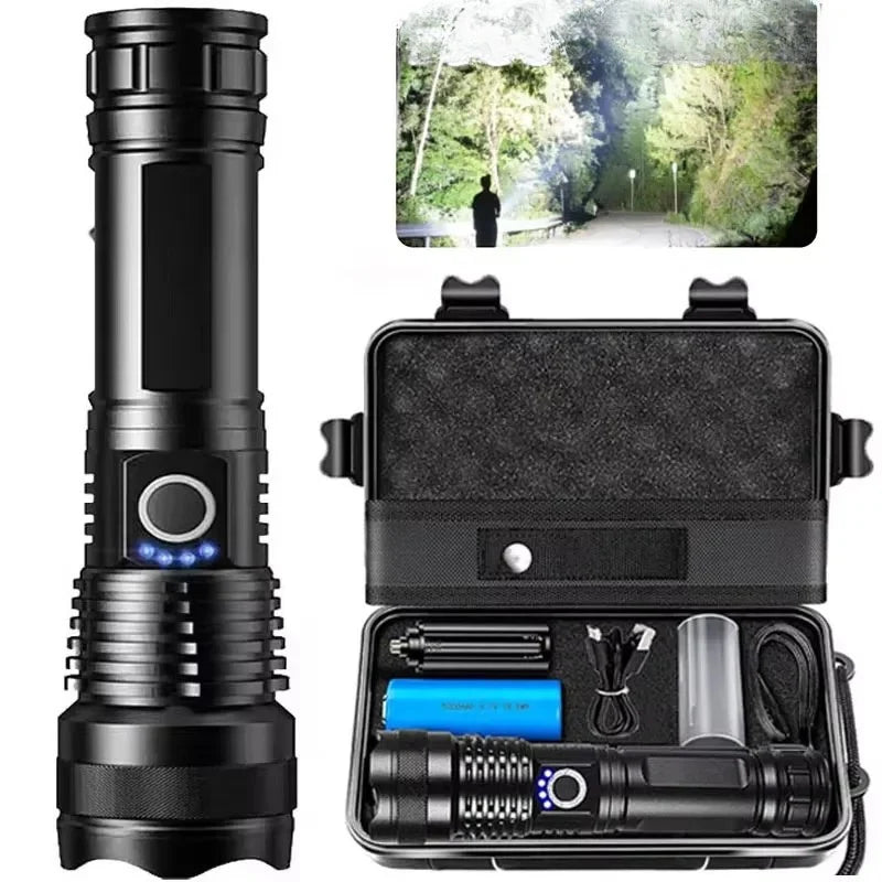 Flashlight USB Rechargeable High Lumen Zoomable Beam