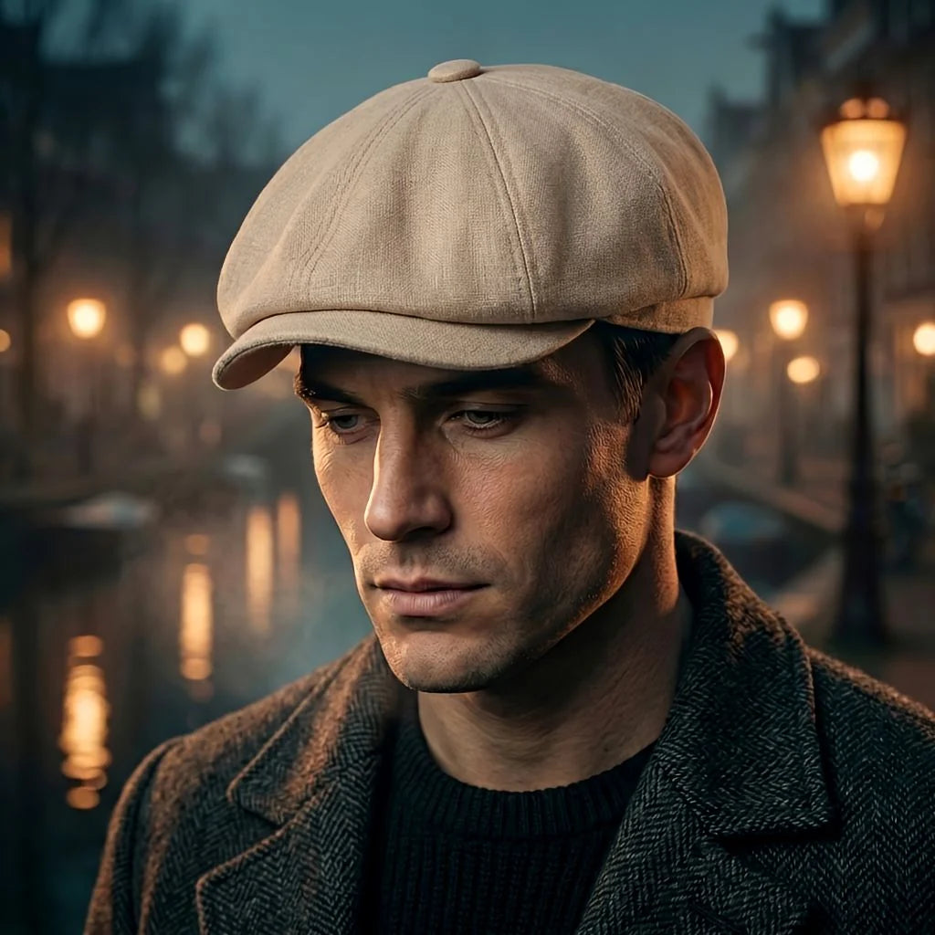 Flat Cap 100% Cotton Breathable Newsboy Design One Size Fits Most