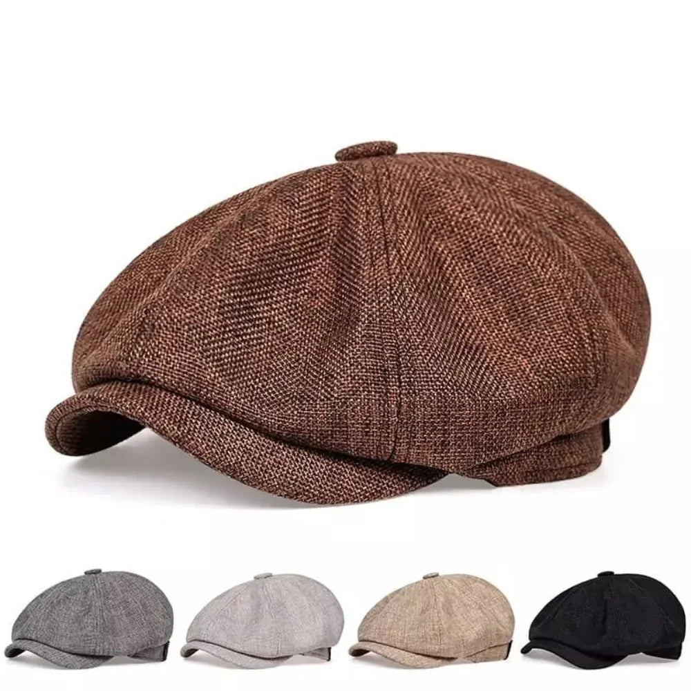 Flat Cap 100% Cotton Breathable Newsboy Design One Size Fits Most