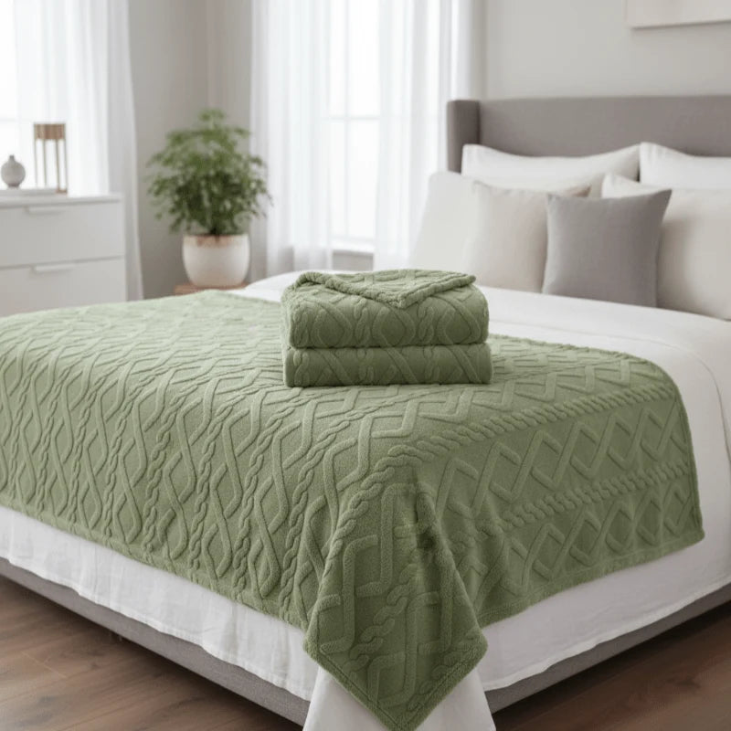 Fleece Blanket Double-Layer Breathable Machine-Washable