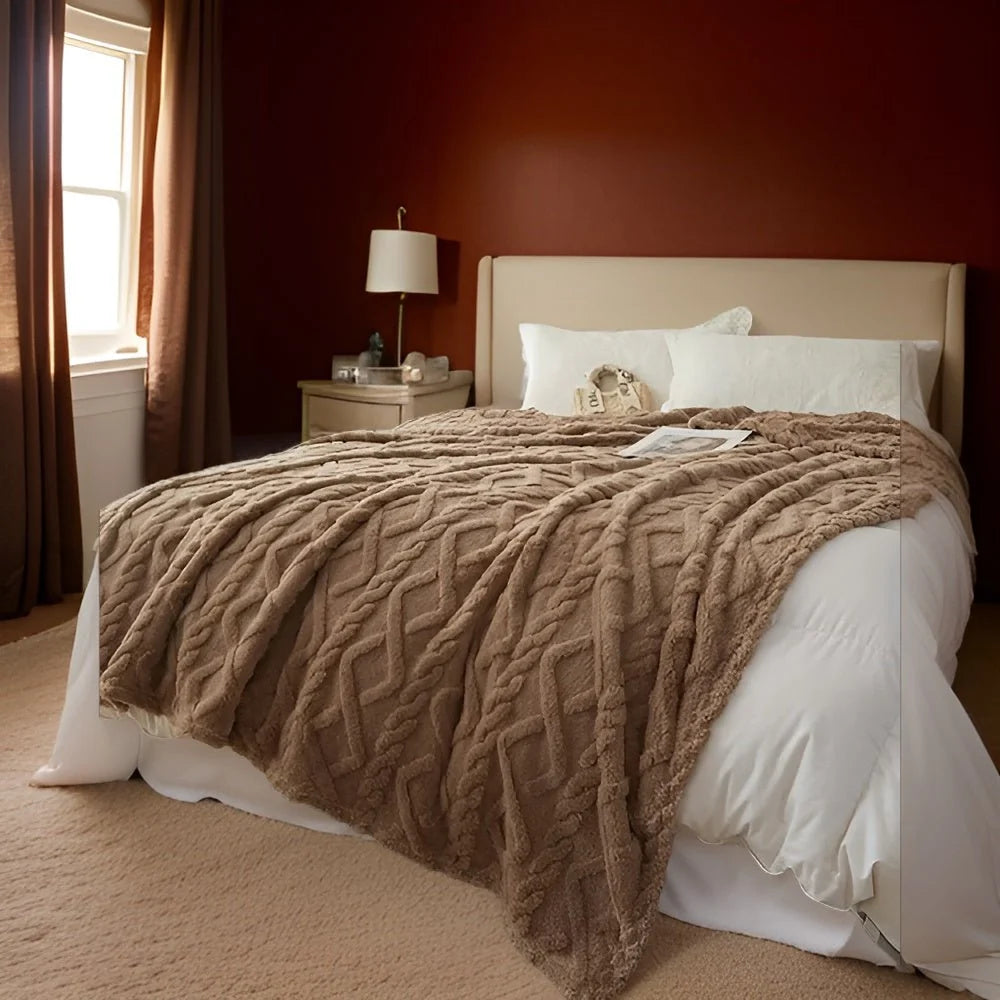 Fleece Blanket Double-Layer Breathable Machine-Washable