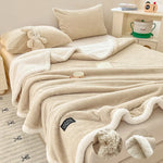 Fleece Blanket Double-Layer Lambskin Plush & Cozy Warmth